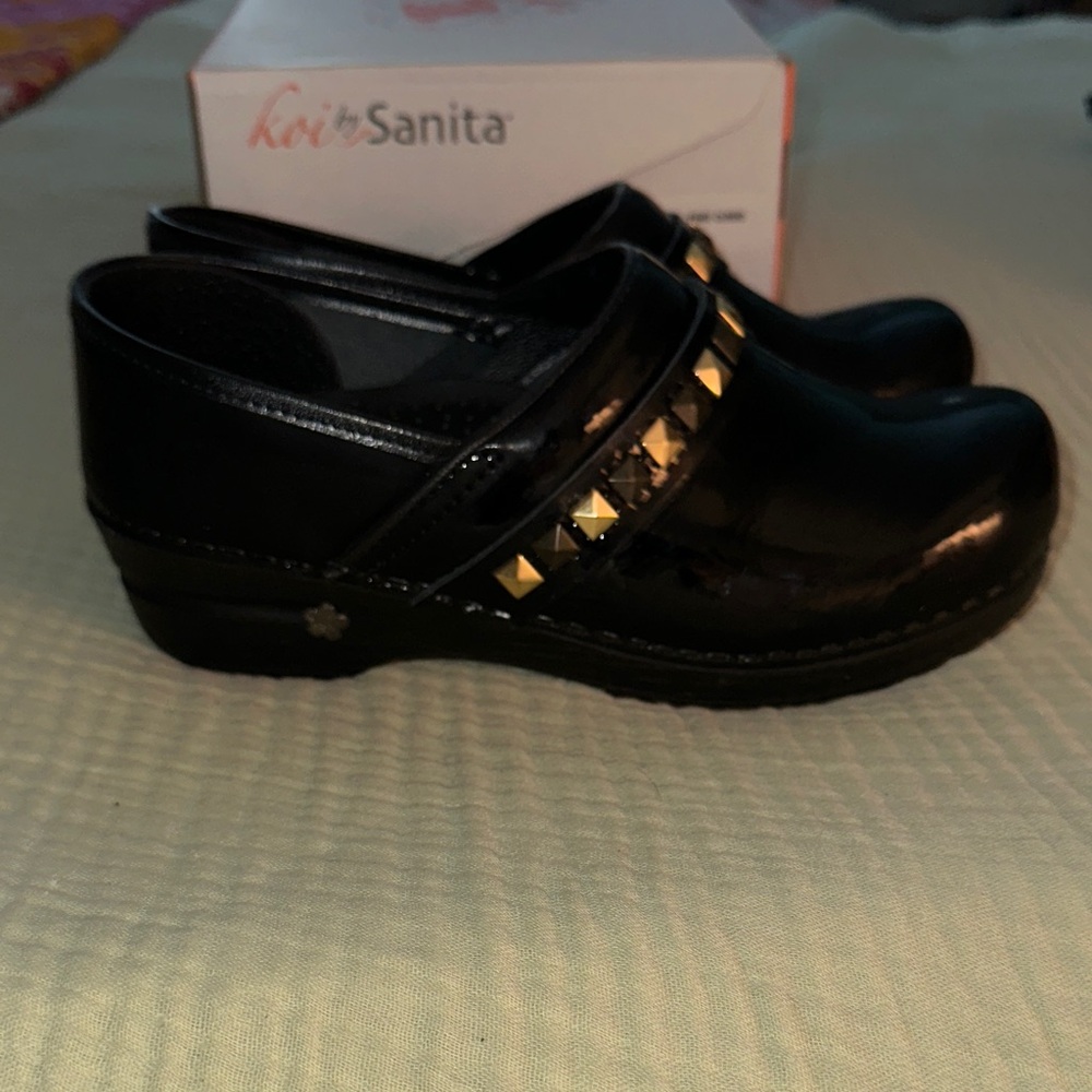 Sanita-Professional Paige Closed Toe Black Patent Leather
